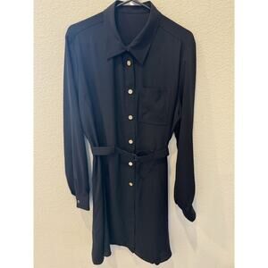 Louis Vuitton Staff Uniform Dress Black 42 Gold Jubilee Buttons V Pocket Rare